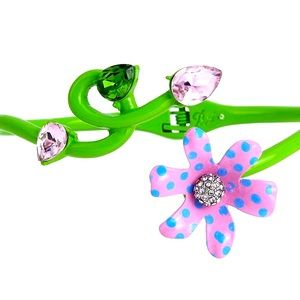 Betsey Johnson Flower Hinged Bangle Bracelet